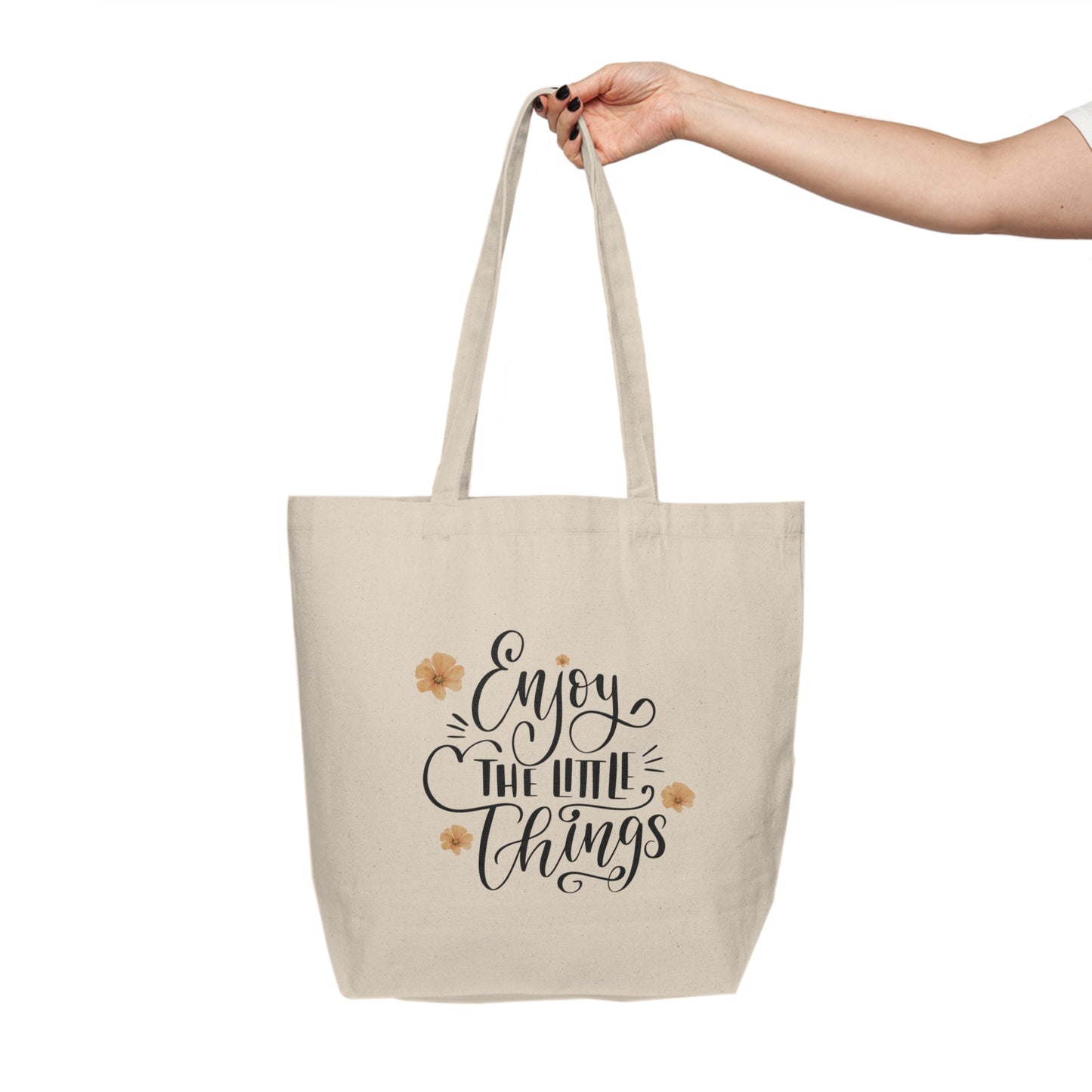 Enjoy the Little Things Tote – Inspirational Quote Cotton Tote Bag